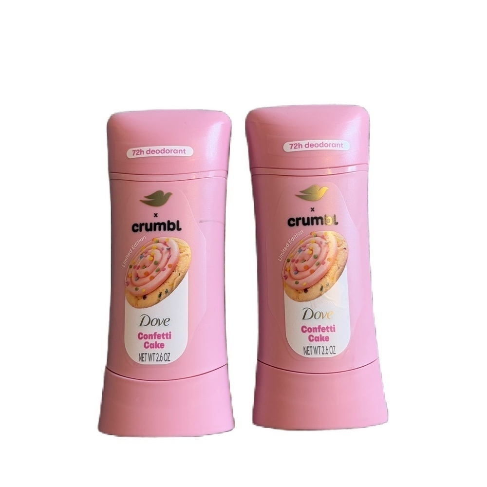 Dove Crumbl Confetti Cake Deodorant (2) Bundle Lot Set NEW